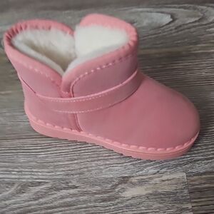 Pink Toddler Boots with Faux Fur Lining